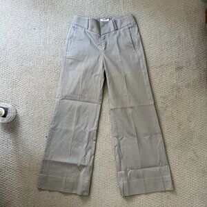 HELMUT LANG Womens Pants Pull On Cotton Gray Trouser High-Rise Straight Size 0